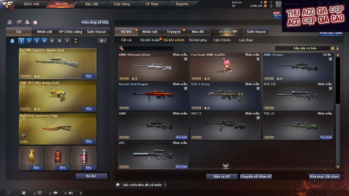 shop acc cf uy tin gia re